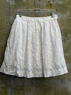 J.Crew White Burnout Floral A-Line Skirt Size 8P